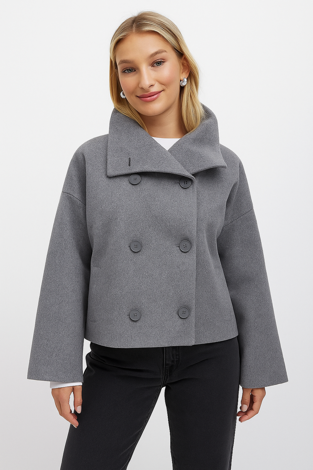 Manteau court pour femme | Fermeture croisée 1