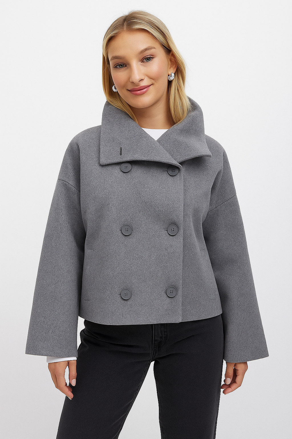 Manteau court pour femme | Fermeture croisée 1