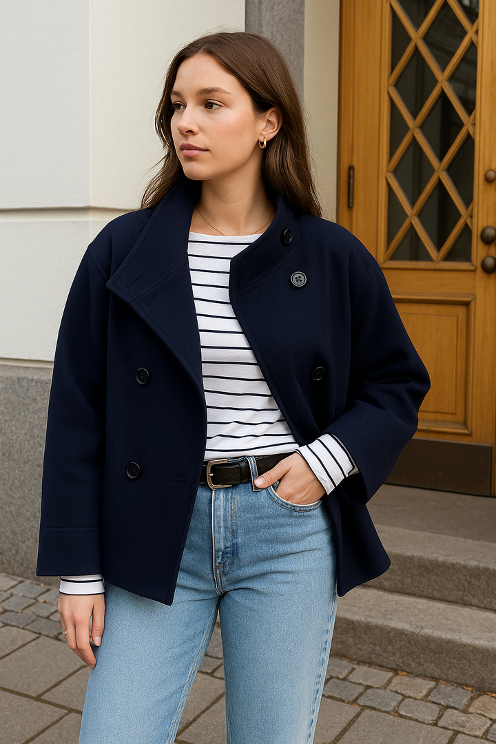 Manteau court pour femme | Fermeture croisée 5
