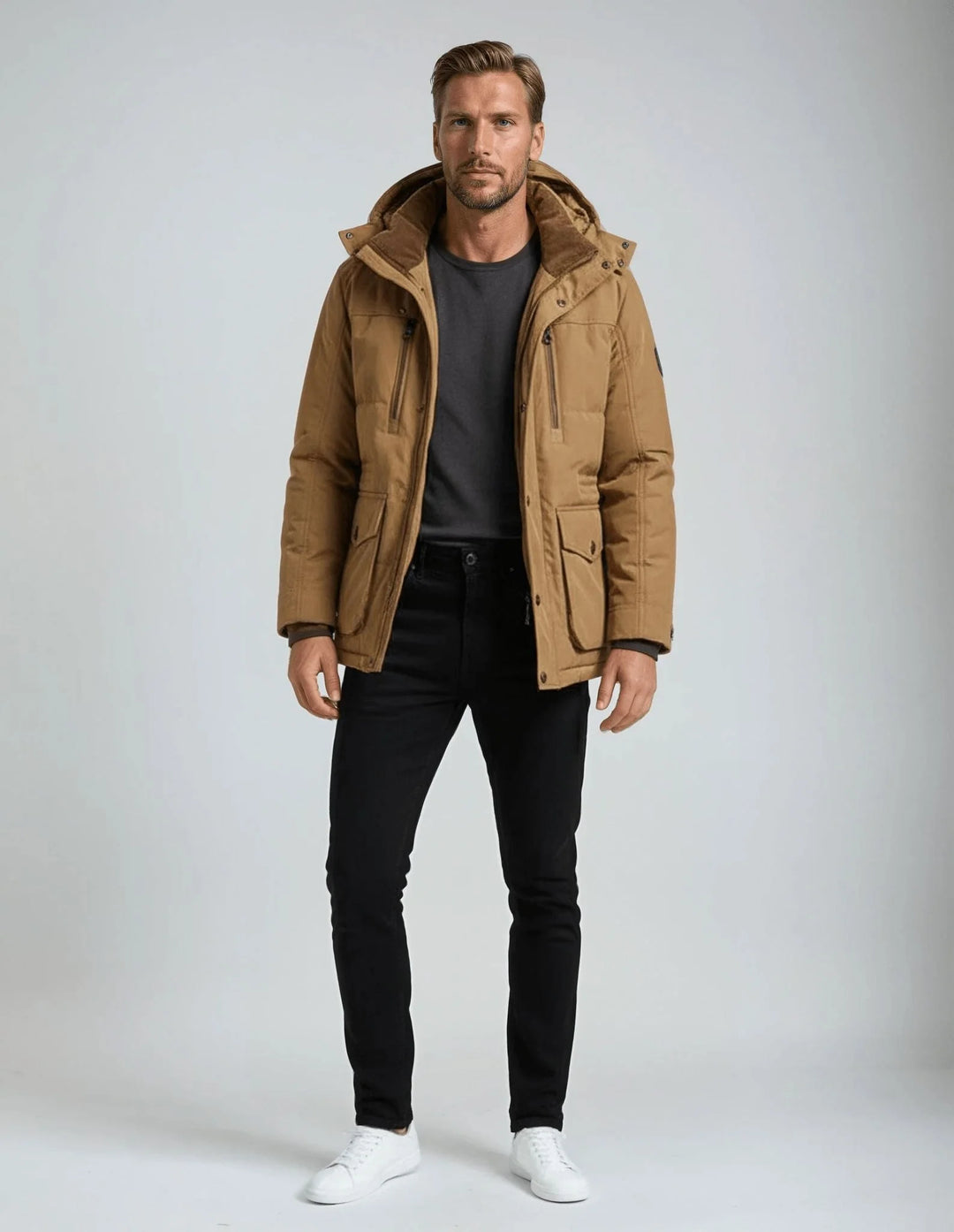 Manteau d’hiver à capuche pour Homme – Doublure isolante, ville et extérieur – Gaspard 4