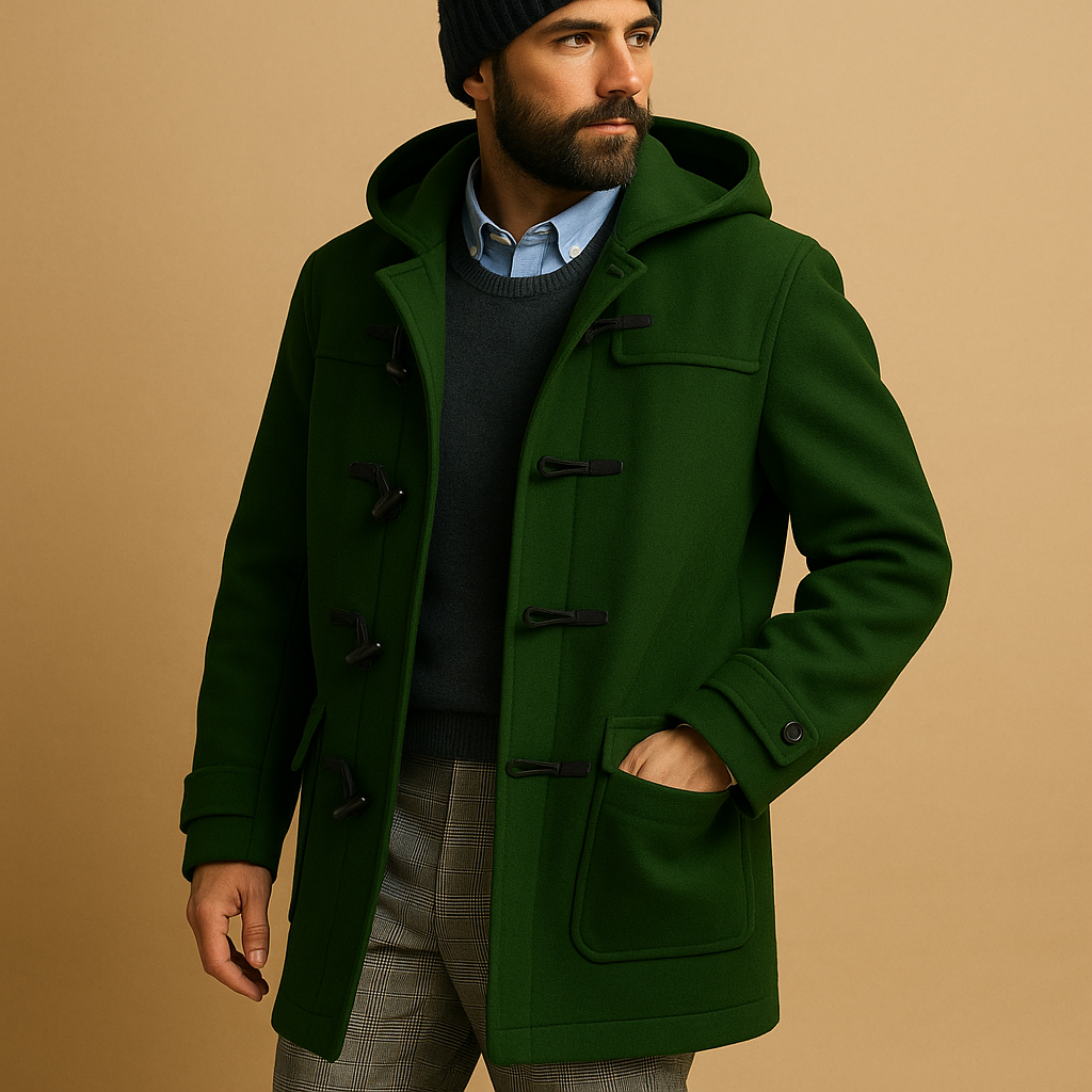 Manteau pour hommes | Manteau long à col classique avec fermeture avant