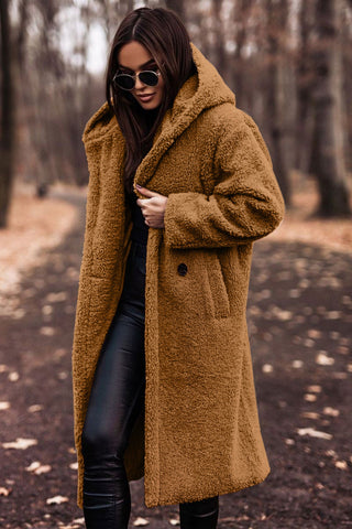 Manteau femme | Long, à capuche, coupe ample et finitions soignées 10