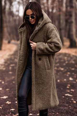 Manteau femme | Long, à capuche, coupe ample et finitions soignées 11
