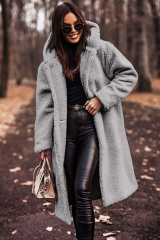 Manteau femme | Long, à capuche, coupe ample et finitions soignées 13