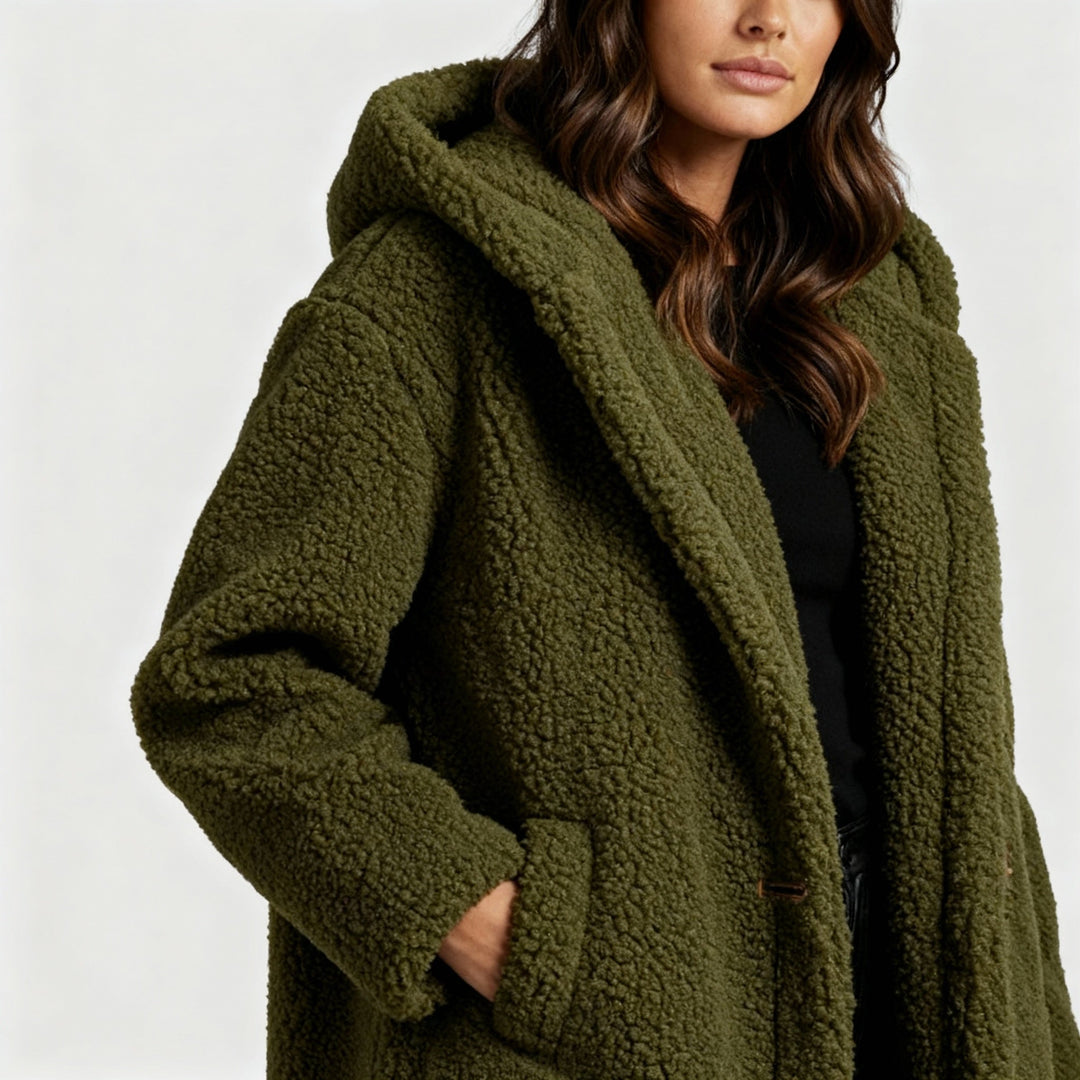 Manteau femme | Long, à capuche, coupe ample et finitions soignées 4