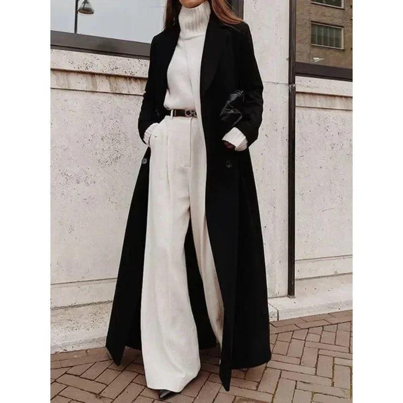 Manteau long croisé femme | Coupe élégante et décontractée