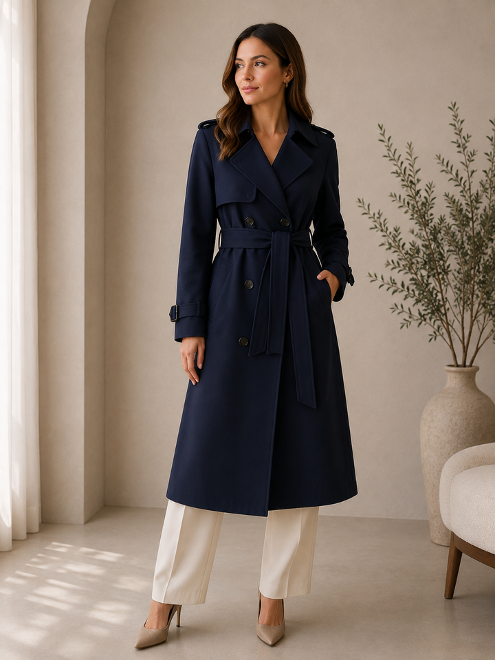 Manteau long d'hiver pour femme - Manteau élégant à double boutonnage 3