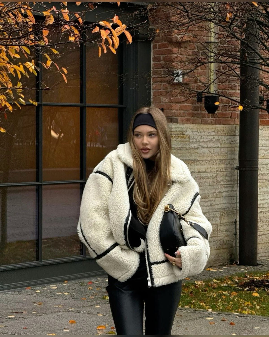 Manteau teddy femme | Veste d’hiver courte coupe oversize chaude