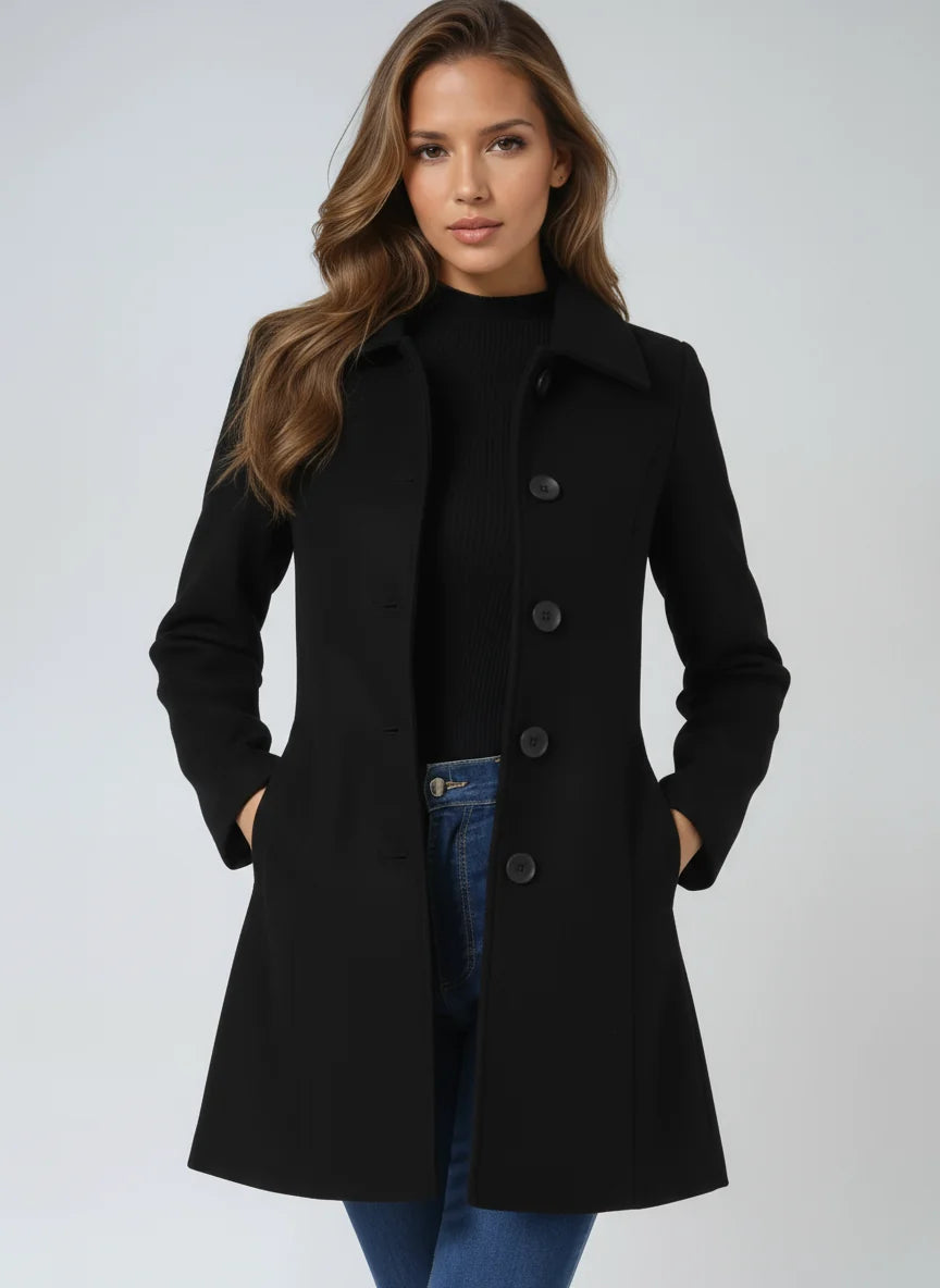 Manteaux Trench d’Hiver pour Femmes à Simple Boutonnage 1