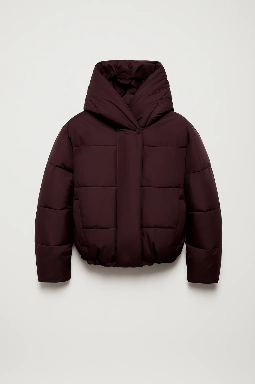 Veste femme matelassée avec large capuche coupe courte