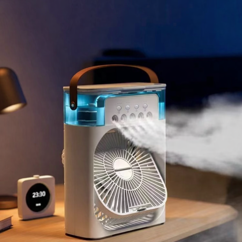 Mini refroidisseur d'air – Refroidisseur d'air de table USB avec fonction brumisation et 3 réglages 1