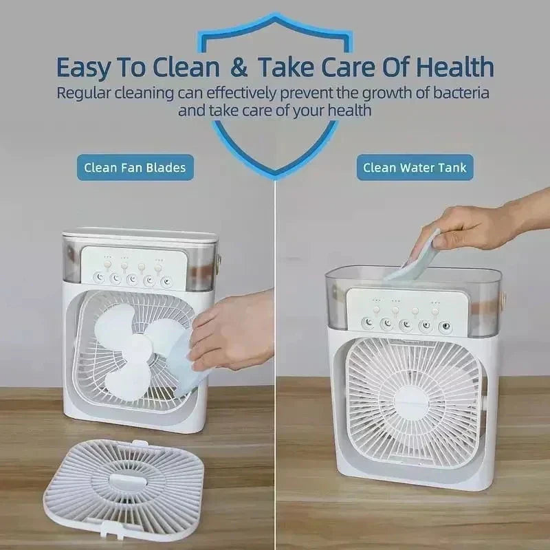 Mini refroidisseur d'air – Refroidisseur d'air de table USB avec fonction brumisation et 3 réglages 7