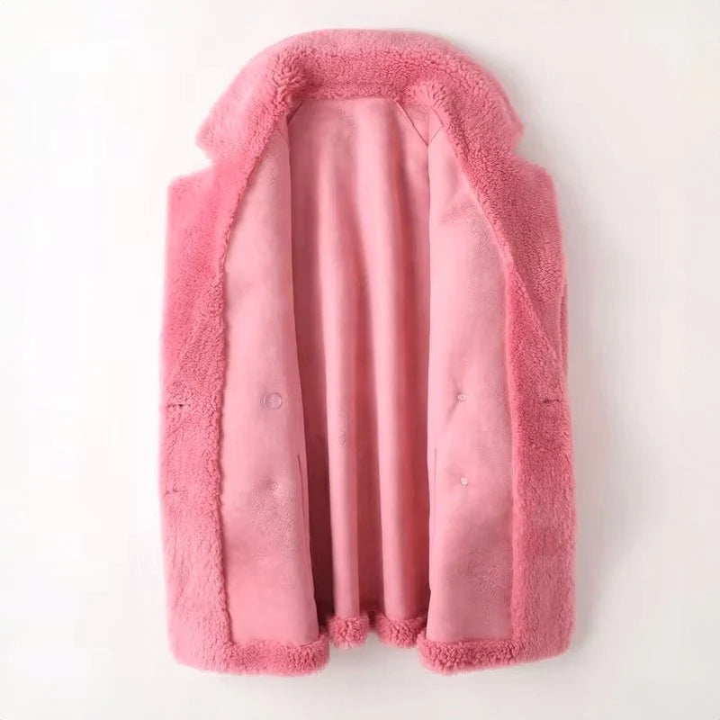Mira Manteau Hiver Femme | Oversize, Peau Lainée, Double Boutonnage 4