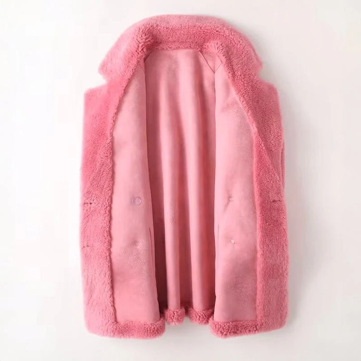 Mira Manteau Hiver Femme | Oversize, Peau Lainée, Double Boutonnage 4
