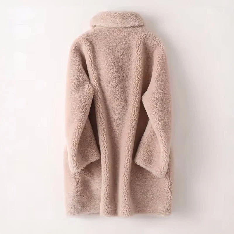 Mira Manteau Hiver Femme | Oversize, Peau Lainée, Double Boutonnage 5