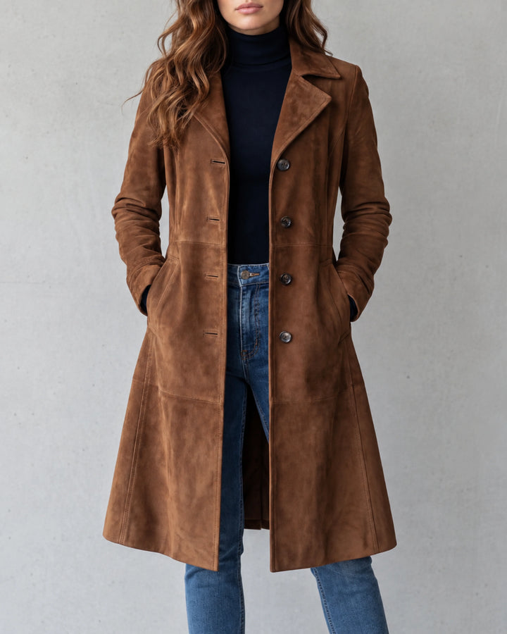 Mira Manteau Long | Effet Daim, Coupe Longiligne 2