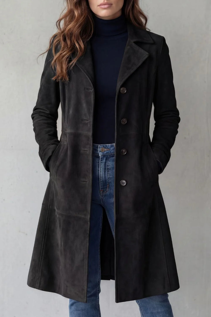 Mira Manteau Long | Effet Daim, Coupe Longiligne 3
