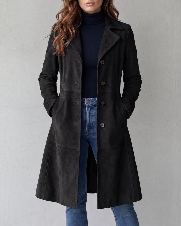Mira Manteau Long | Effet Daim, Coupe Longiligne 4