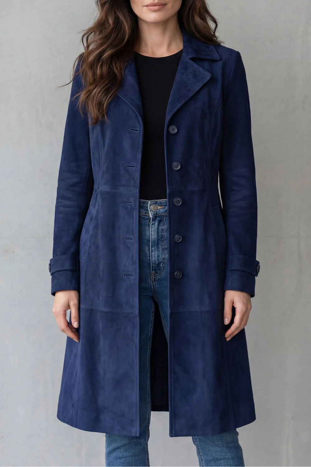 Mira Manteau Long | Effet Daim, Coupe Longiligne 7
