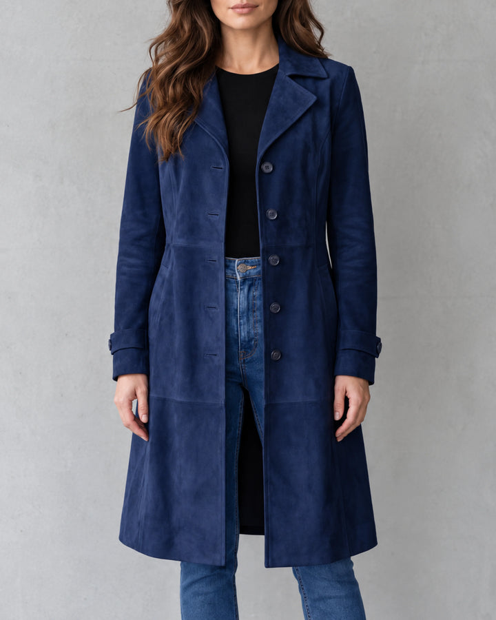 Mira Manteau Long | Effet Daim, Coupe Longiligne 8