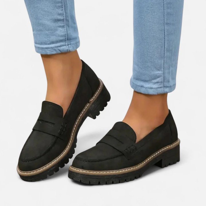 Mocassins femme orthopédiques élégants confort cuir à enfiler