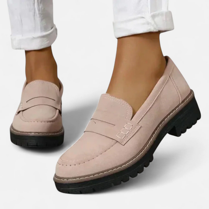 Mocassins femme orthopédiques élégants confort cuir à enfiler