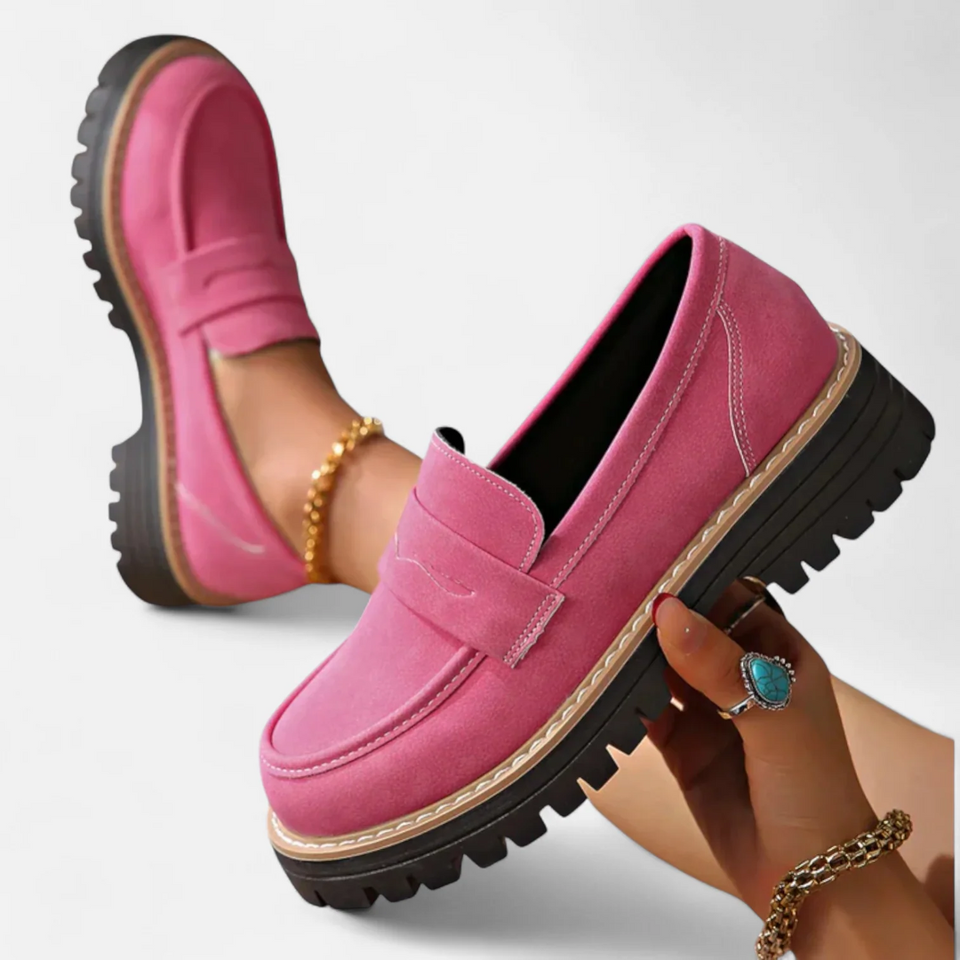 Mocassins femme orthopédiques élégants confort cuir à enfiler