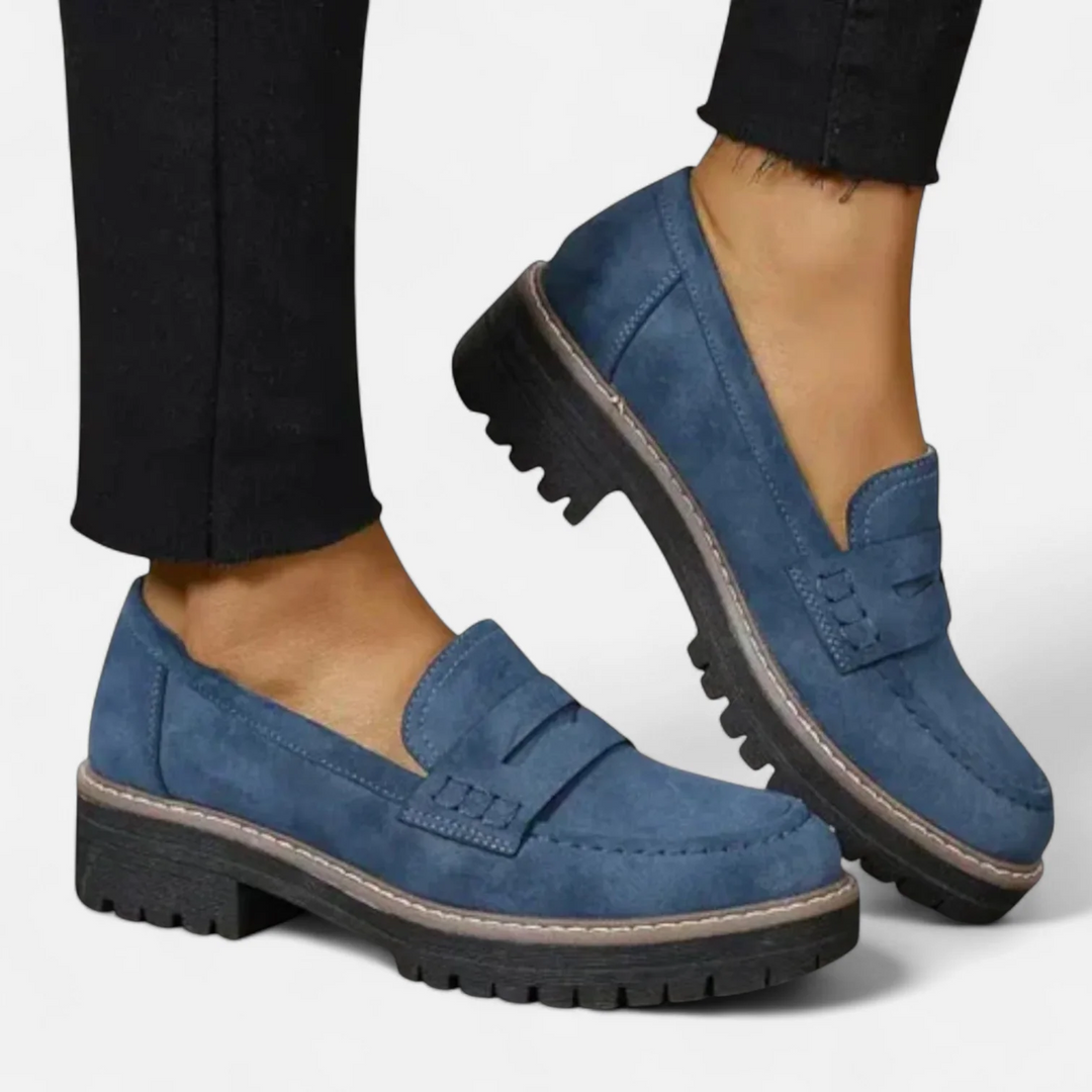 Mocassins femme orthopédiques élégants confort cuir à enfiler