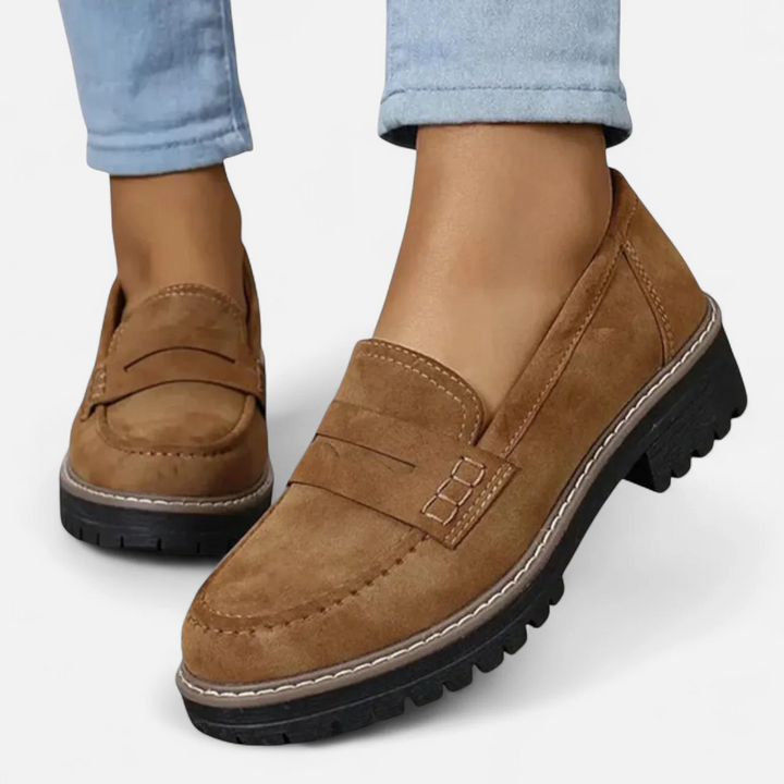 Mocassins femme orthopédiques élégants confort cuir à enfiler
