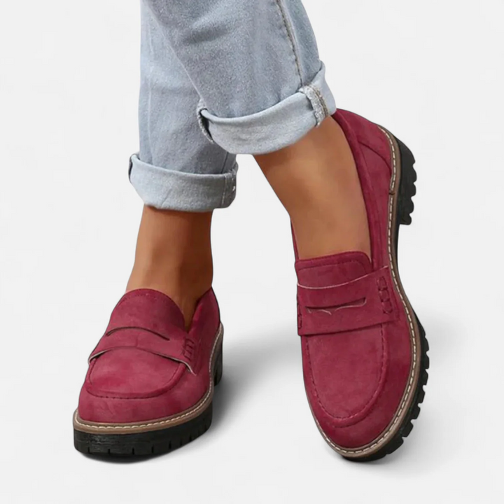 Mocassins femme orthopédiques élégants confort cuir à enfiler