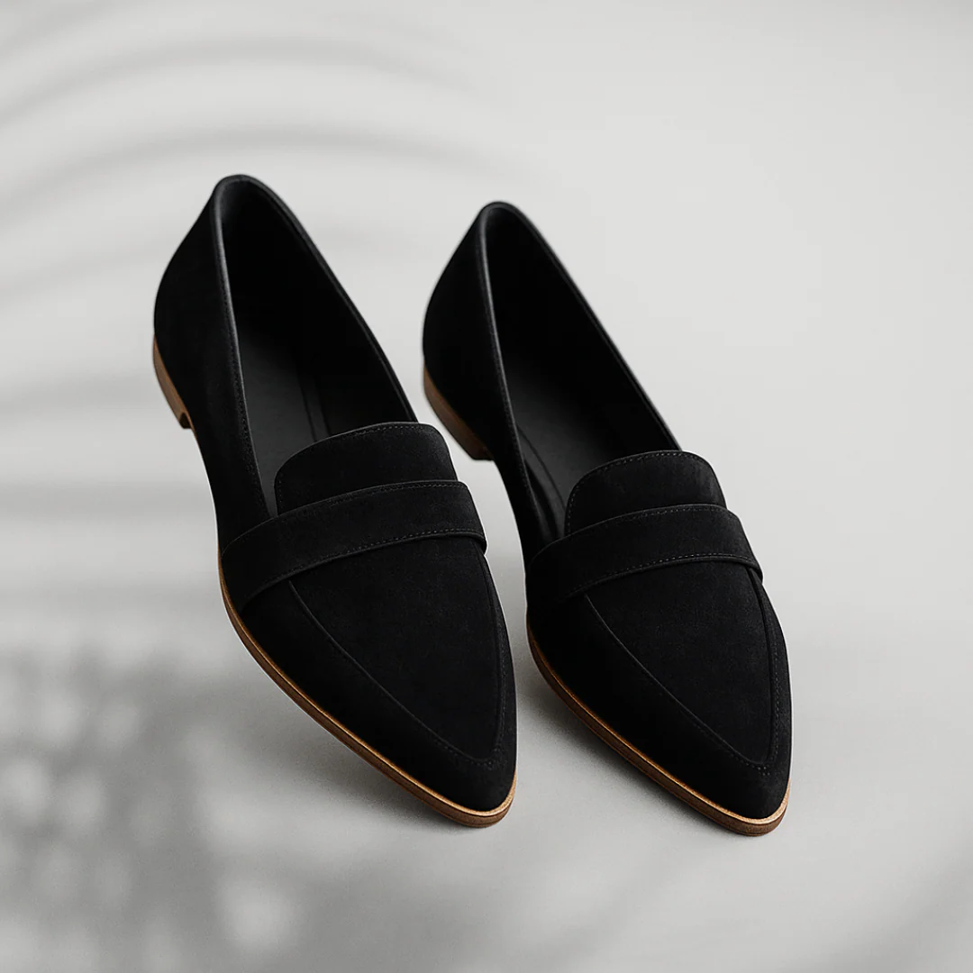 Mocassins en daim à bout pointu pour femmes 0