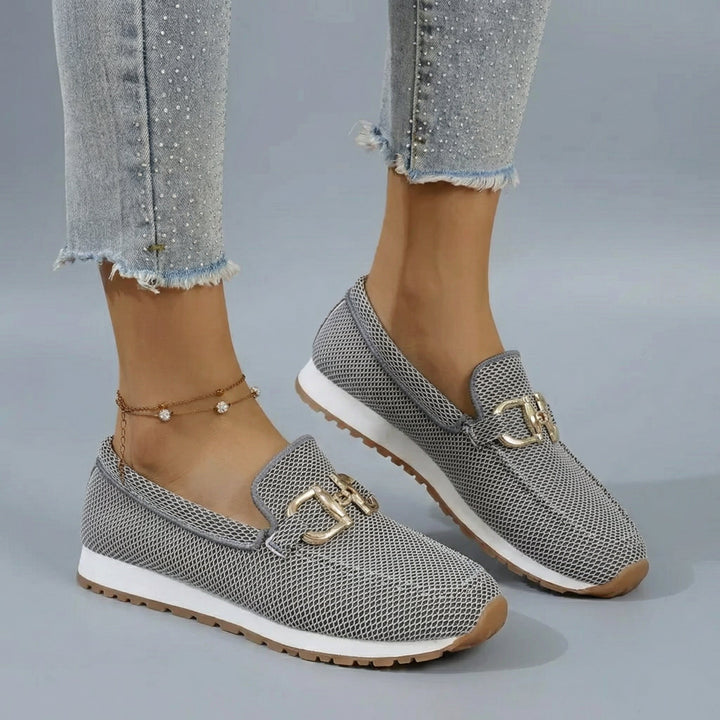 Mocassins orthopédiques aérés pour femmes avec bride en maille et semelle antidérapante 2