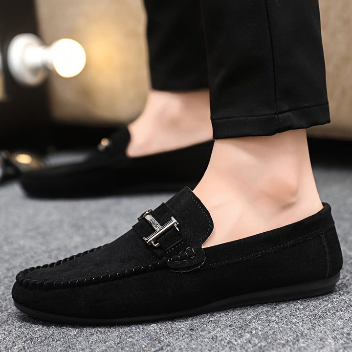 Mocassins pour homme à enfiler, bout rond et boucle sur la bride 2