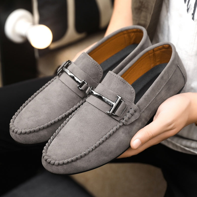 Mocassins pour homme à enfiler, bout rond et boucle sur la bride 4