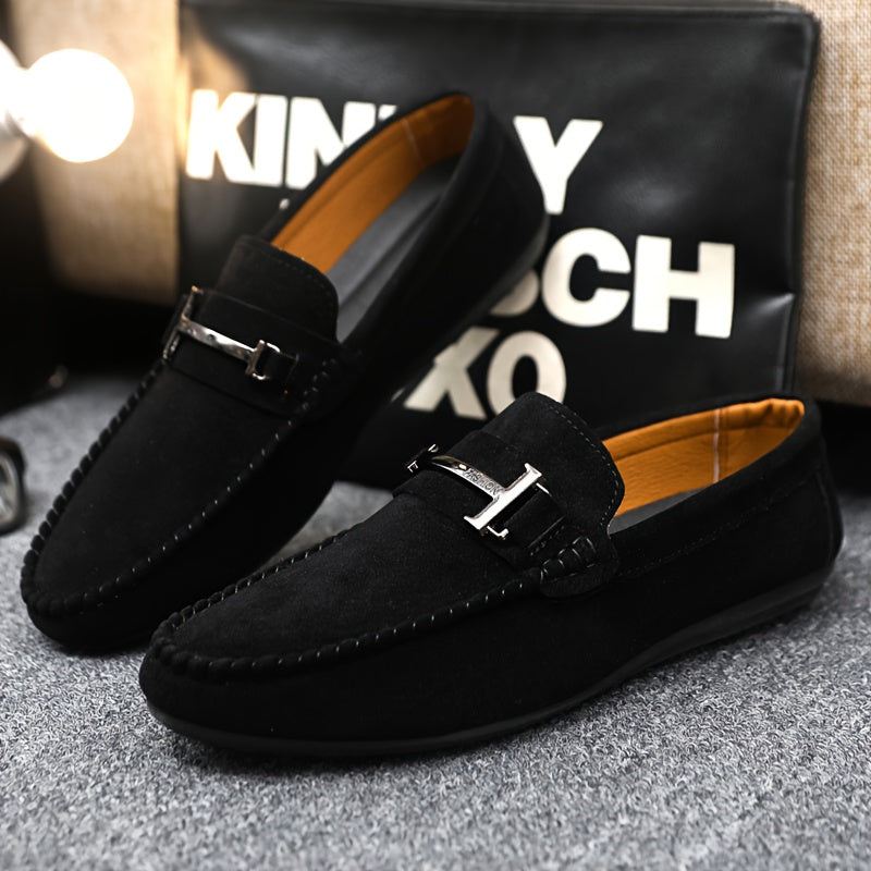Mocassins pour homme à enfiler, bout rond et boucle sur la bride 6