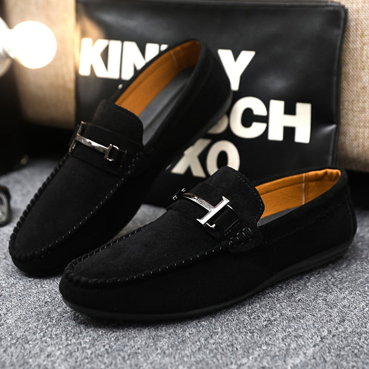 Mocassins pour homme à enfiler, bout rond et boucle sur la bride 6