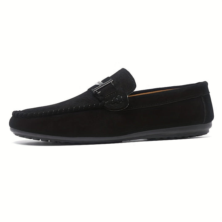 Mocassins pour homme à enfiler, bout rond et boucle sur la bride 8