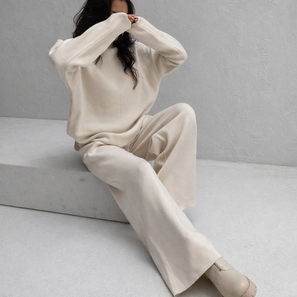 Ensemble deux pièces femme décontracté taille haute