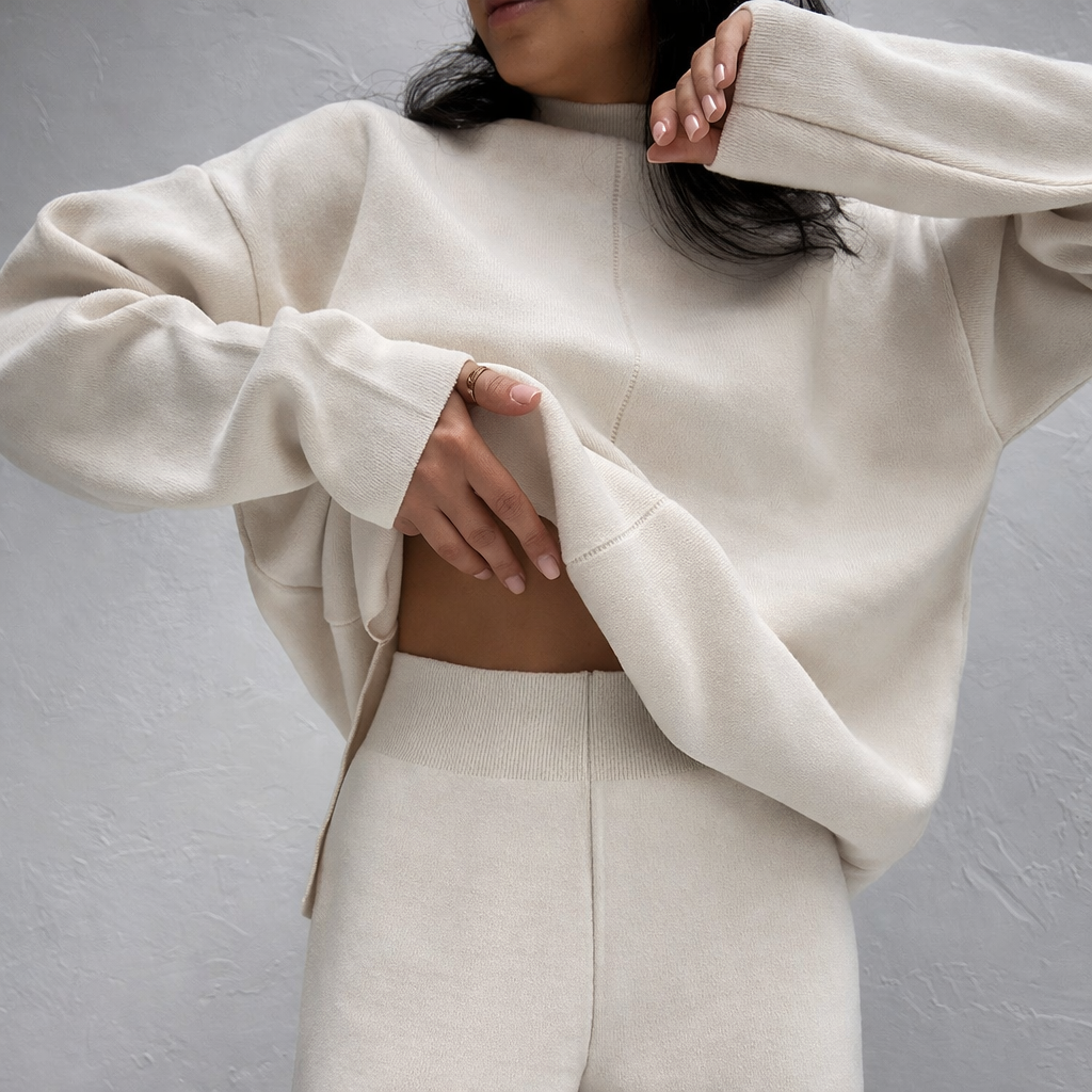 Ensemble deux pièces femme décontracté taille haute