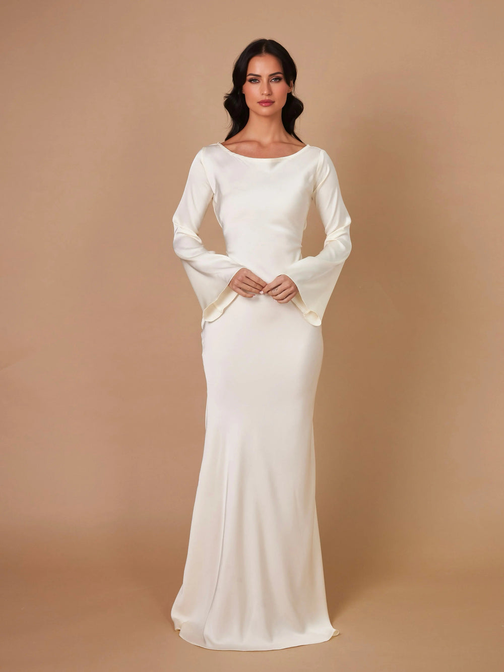 Noélisse | Robe longue fluide à manches longues 1