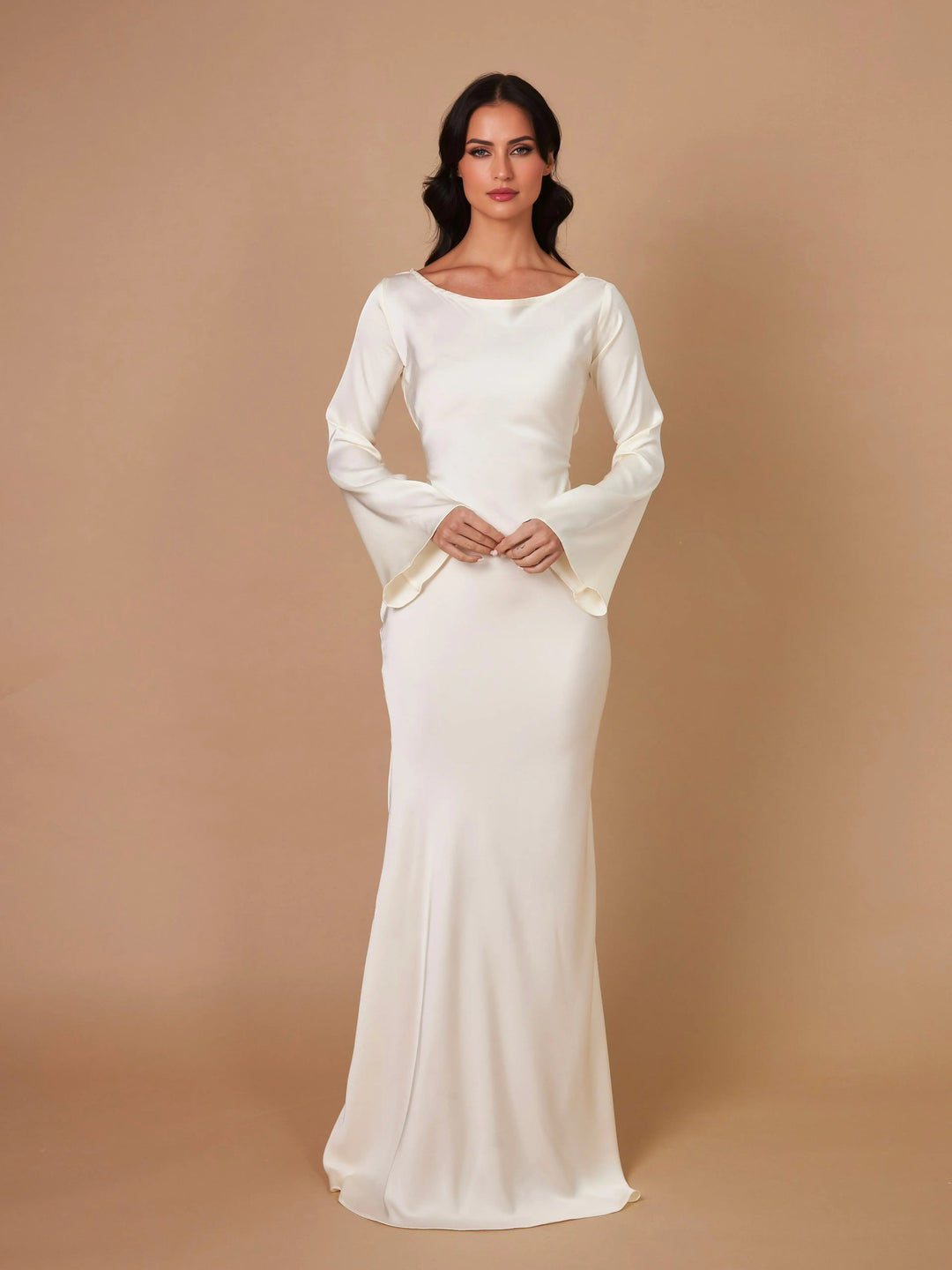 Noélisse | Robe longue fluide à manches longues 1