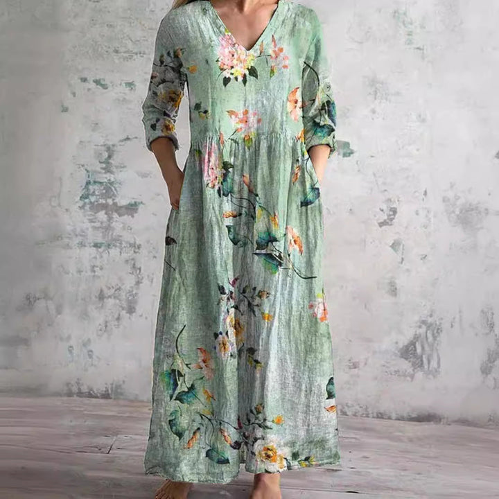 Carla | Robe d'été à décolleté en V et motif floral