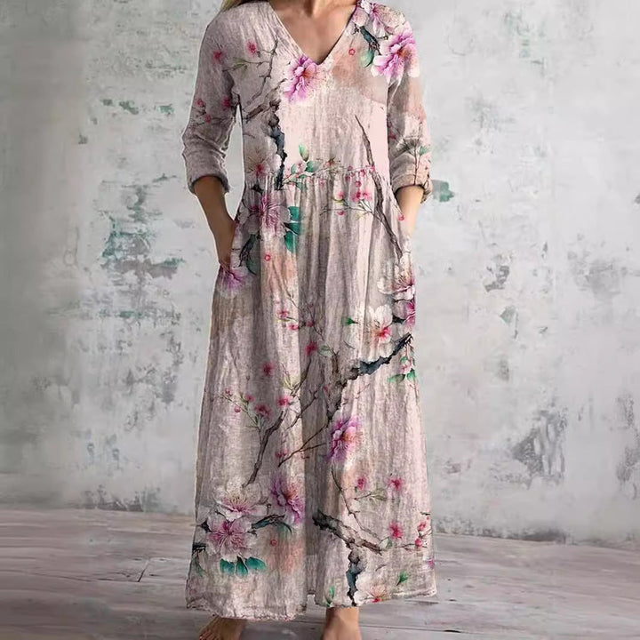 Carla | Robe d'été à décolleté en V et motif floral