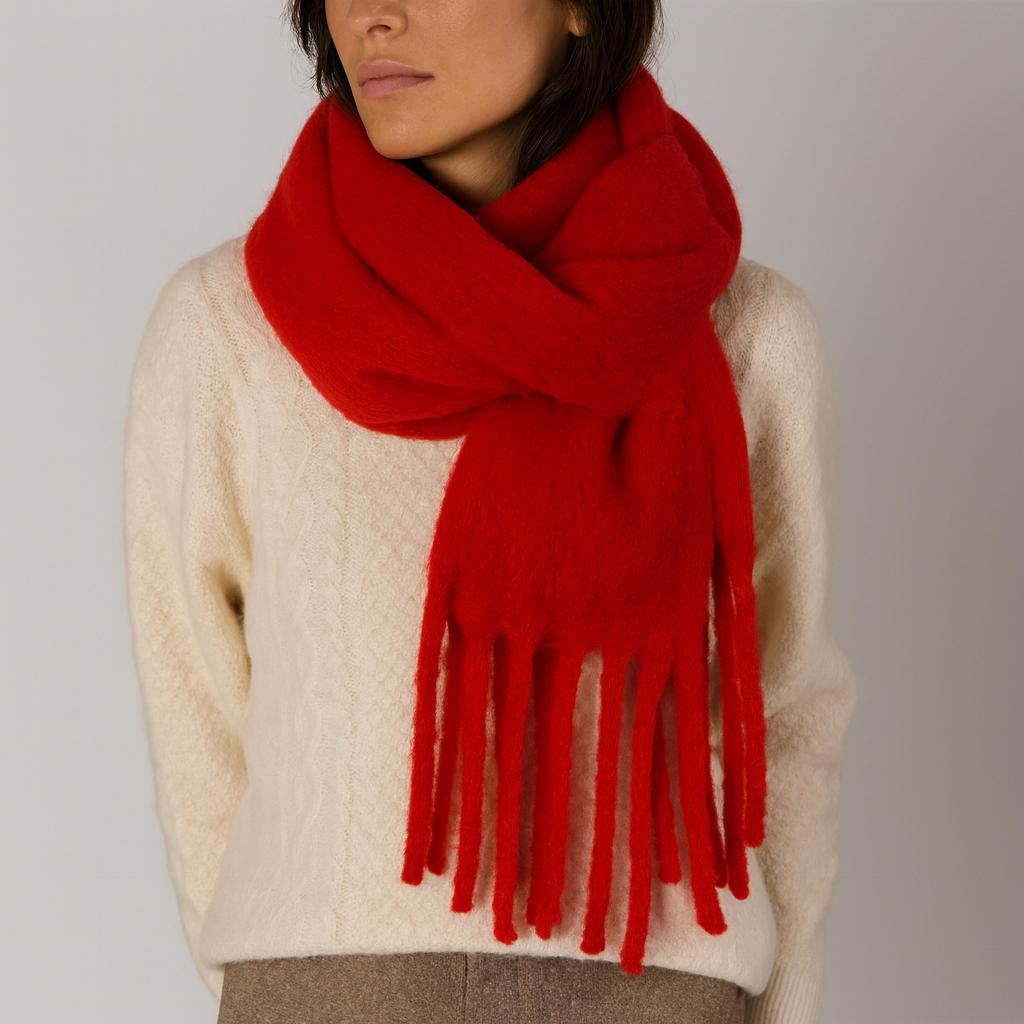 Écharpe femme oversize avec franges