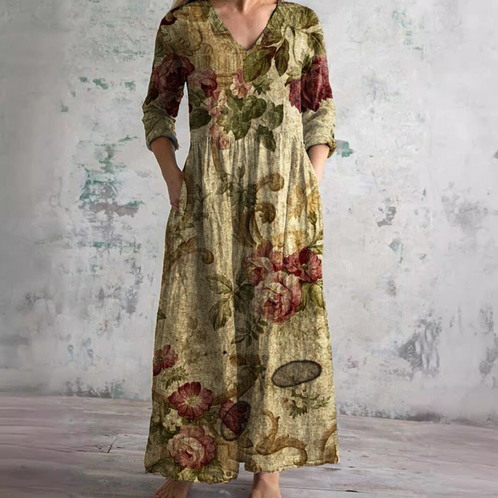 Carla | Robe d'été à décolleté en V et motif floral