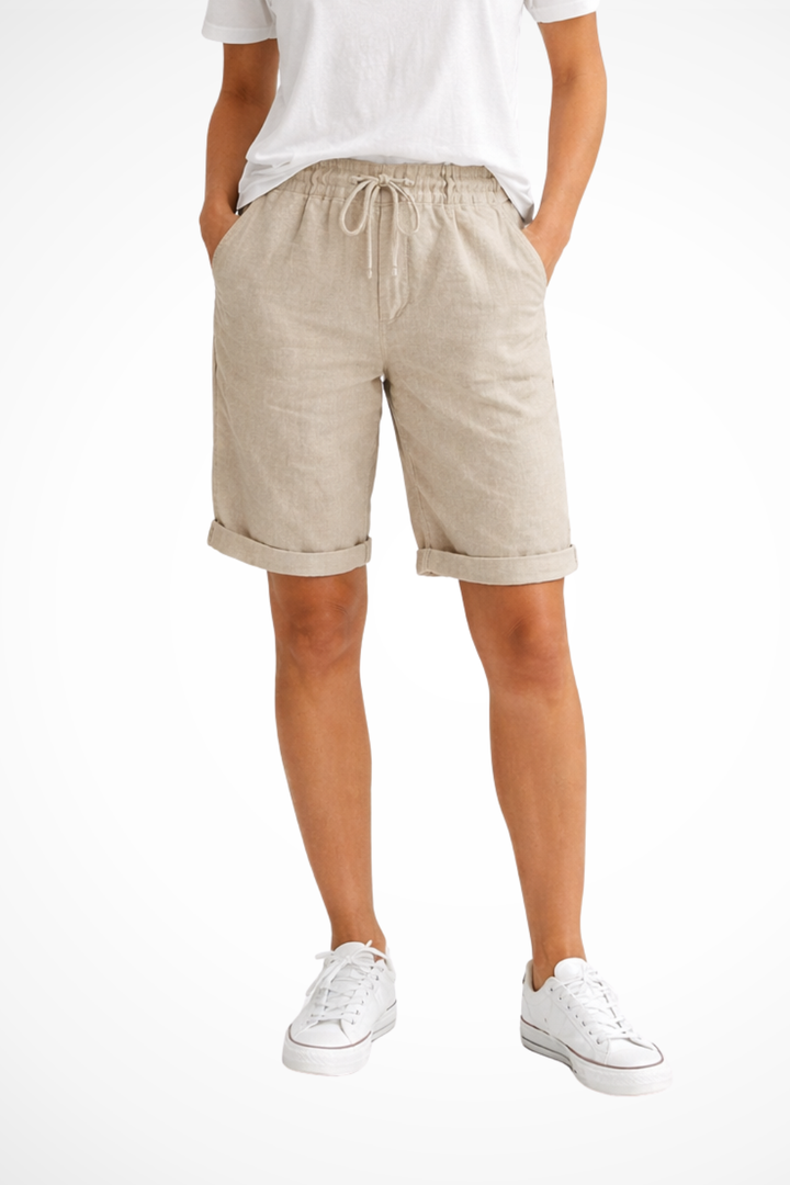 Pantalon Capri en lin coupe décontractée pour femme 0