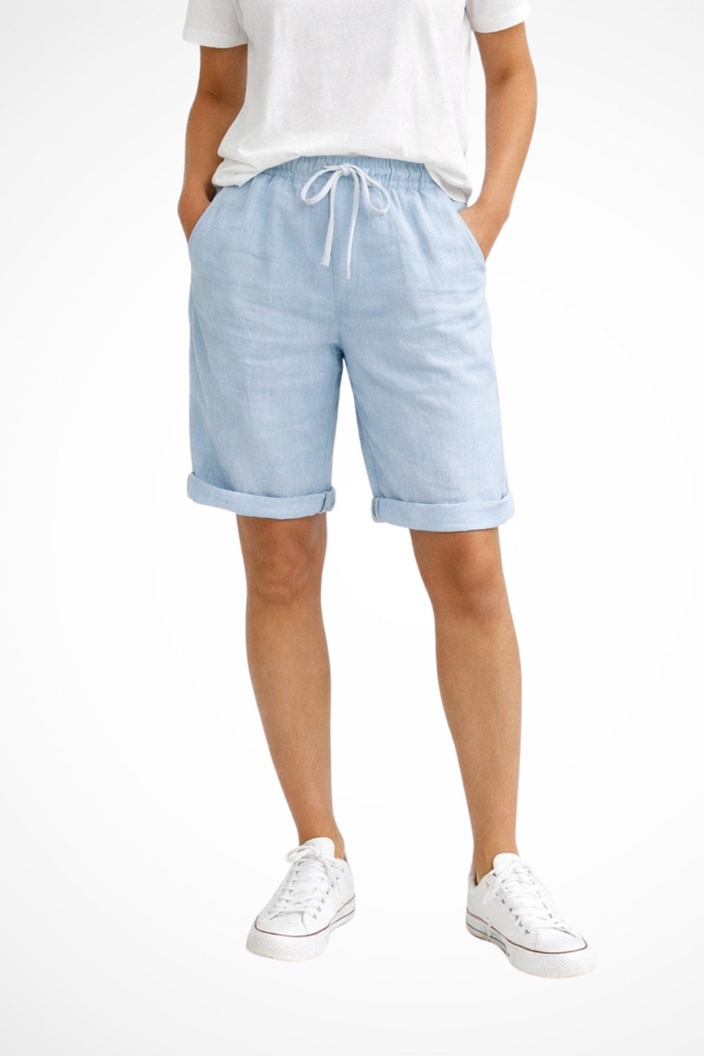 Pantalon Capri en lin coupe décontractée pour femme 1
