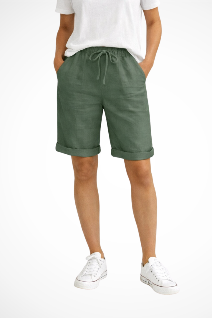 Pantalon Capri en lin coupe décontractée pour femme 3