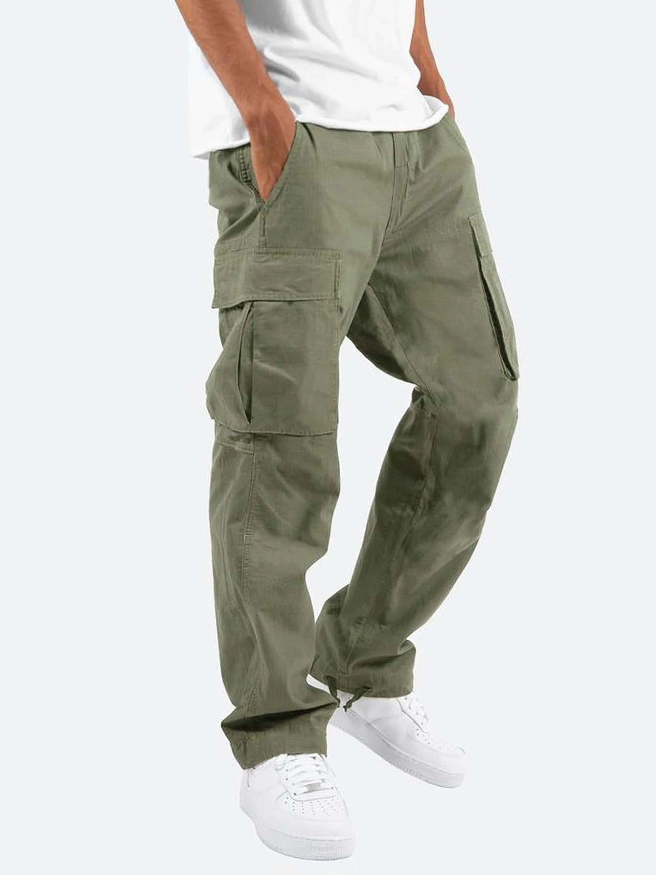 Pantalon cargo pour homme | Coupe ample à jambes larges