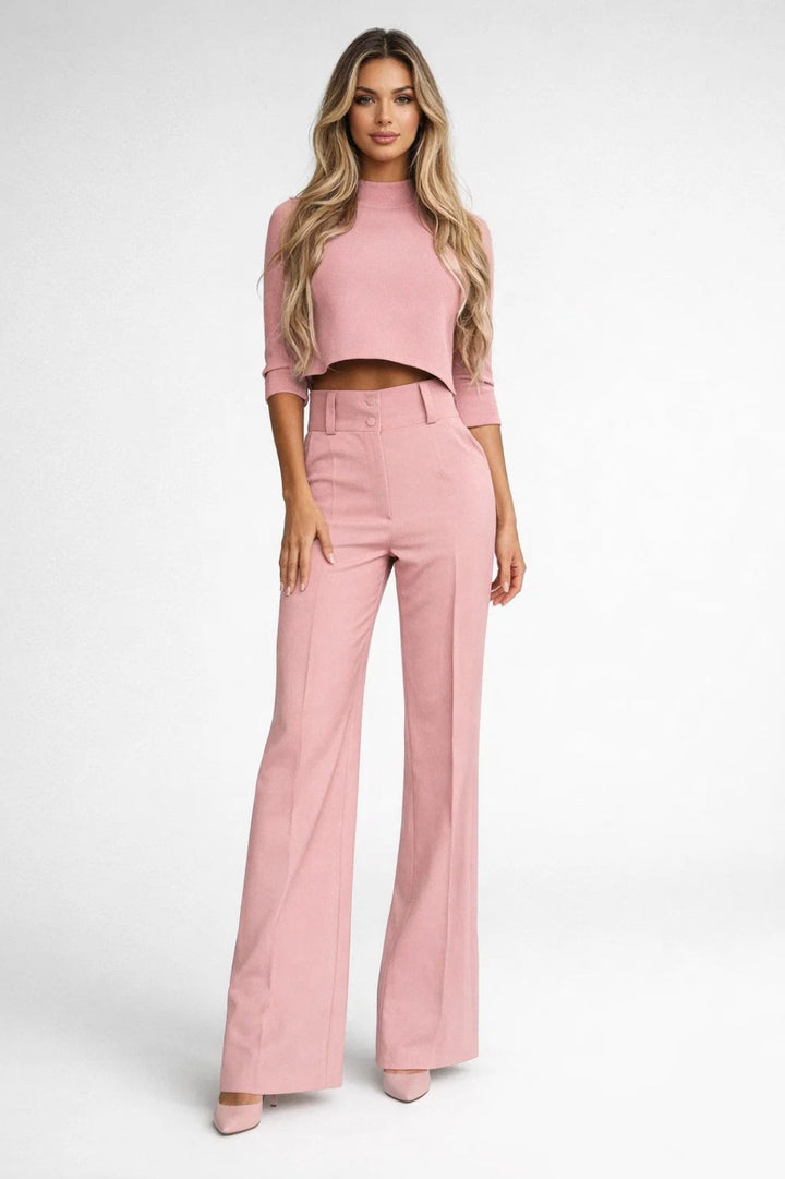 Pantalon Femme | taille haute & coupe large | ligne évasée structurée pour Printemps 0
